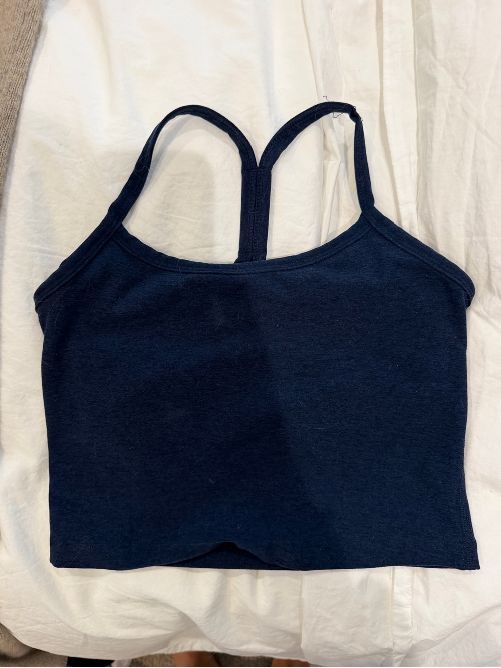 Beyond Yoga Navy Racerback Crop Sports Bra